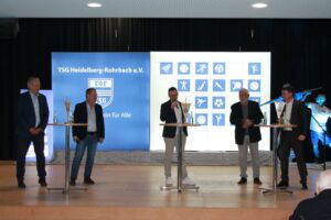 Der TSG-Neujahrstalk fand guten Anklang (v.l.n.r.) Dr. Peter Schlör, Thomas Jung, Frank Schuhmacher, Wolfgang Erichson und Thomas Müller